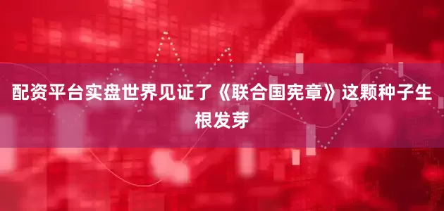 配资平台实盘世界见证了《联合国宪章》这颗种子生根发芽